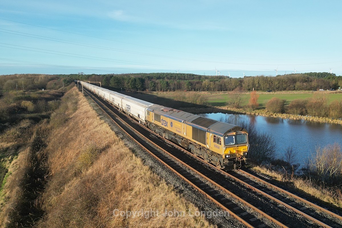 JL - 14.12.24 66301 6N86 Tyne Dock CT - Lynemouth, Woodhorn - Latest shots