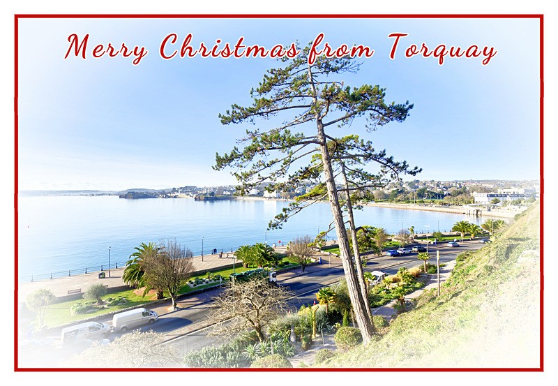 XM018 Looking down on Torquay from Cliff Walk - XMAS CARDS Torquay St Marychurch, Babbacombe and Cockington