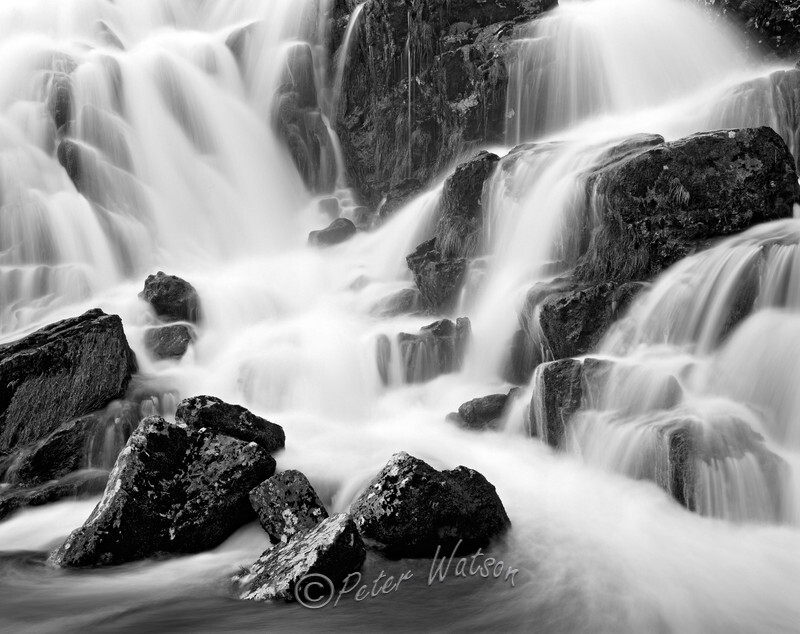 Snowdonia Waterfall Wales - Monochrome