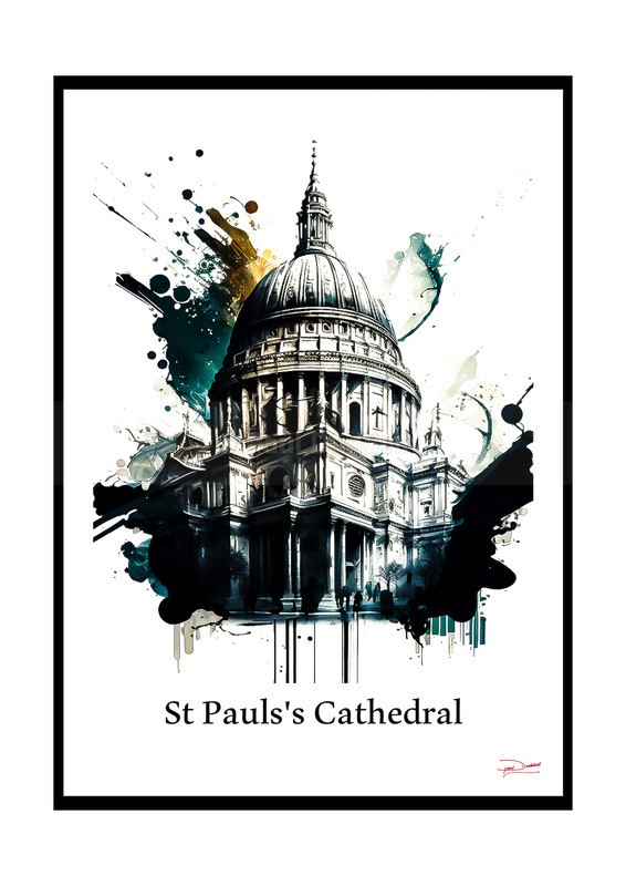 St Paul's Cathedral Historical Structures Ink Paintings by Paul Duddell, Whispers & Strokes - Artist, Painter, and Photographer