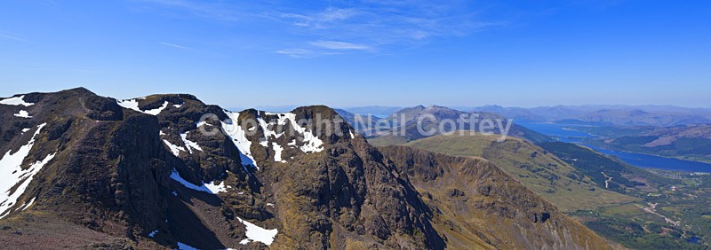 Bidean Nam Bian & Western Clen Coe, Highland - Panoramic format