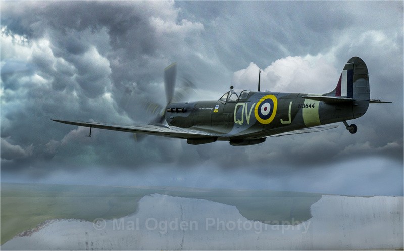 Spitfire vb W3644 QV-J Sgt. Ridings - Digitally Manipulated
