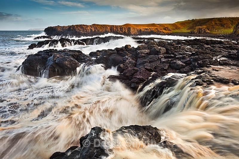 High Tide at Dunseverick Waterfall