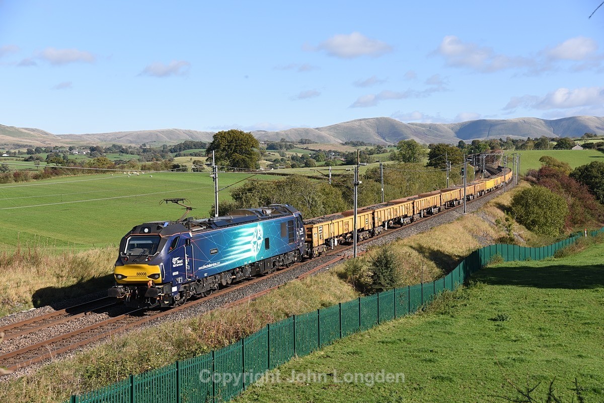JL - 16.10.21 88008 'Ariadne' 6Z05 Carlisle - Crewe, Docker - West Coast Main Line (north to south)