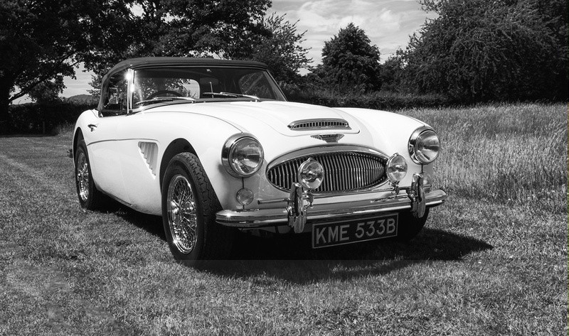 Austin Healey 3000 - Black & White/Monochrome