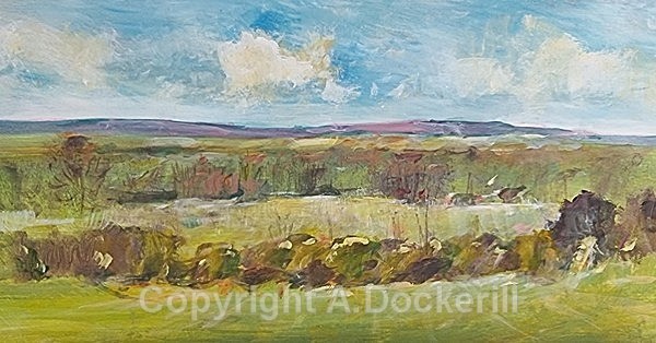 View from Haddenham Rd Wilburton - Acrylic Paintings