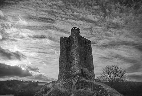 Fine Art Monochrome Of Carrigaphooca Castle, Macroom, Co. Cork, Ireland.