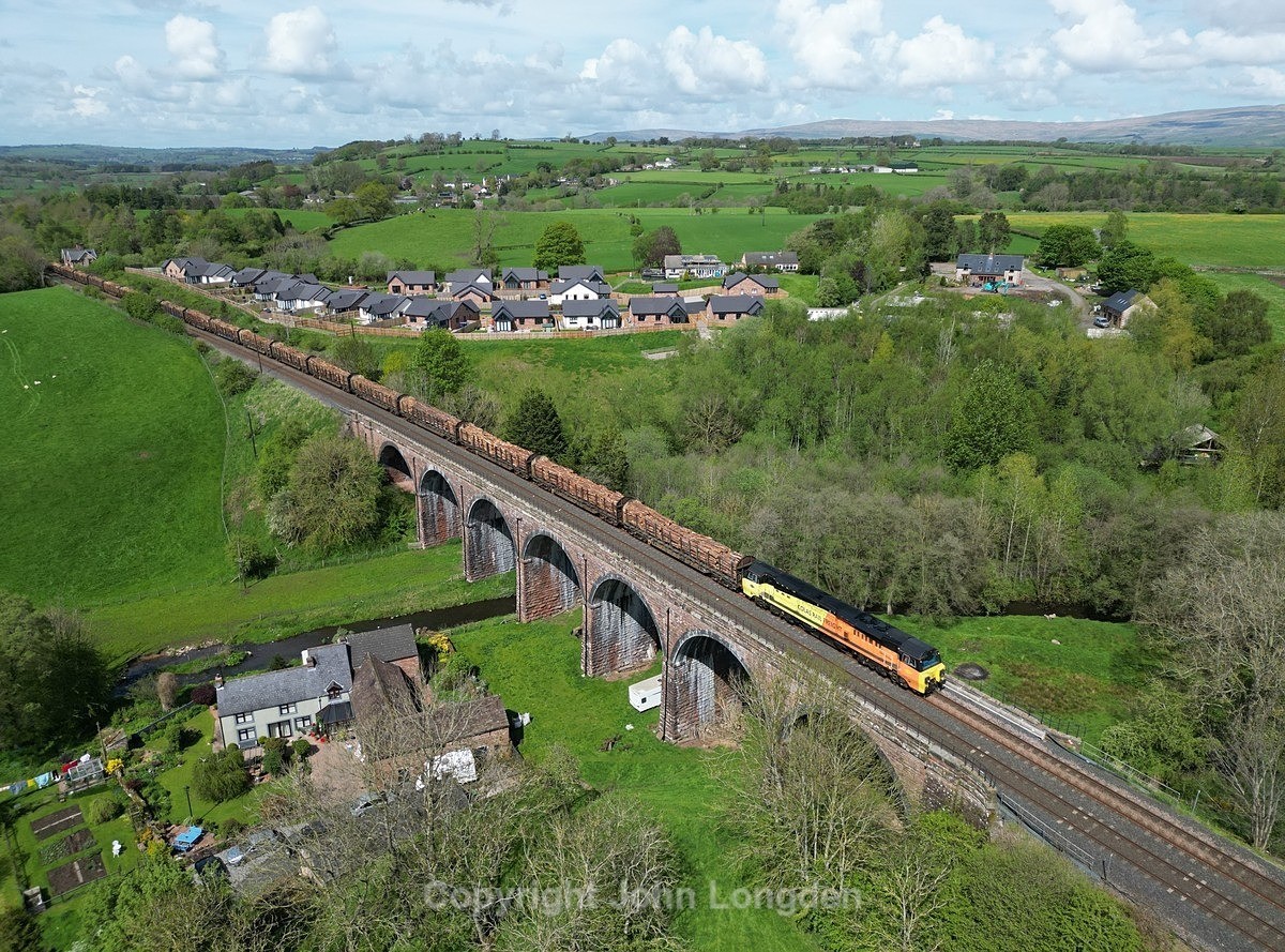 JL - 9.5.23 70806 6J37 Carlisle - Chirk, Little Salkeld Viaduct - Salkeld