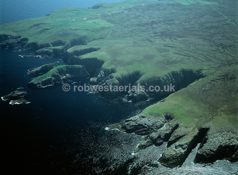 aerial pictures of Scotland north coast coastline at Strathy