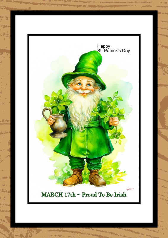 St Patrick's Day Watercolour Paintings - Festive Heartbeat by Artist Paul Duddell