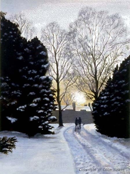 'Botanical Gardens, Edinburgh' - 'Winter Walk' - Edinburgh Paintings