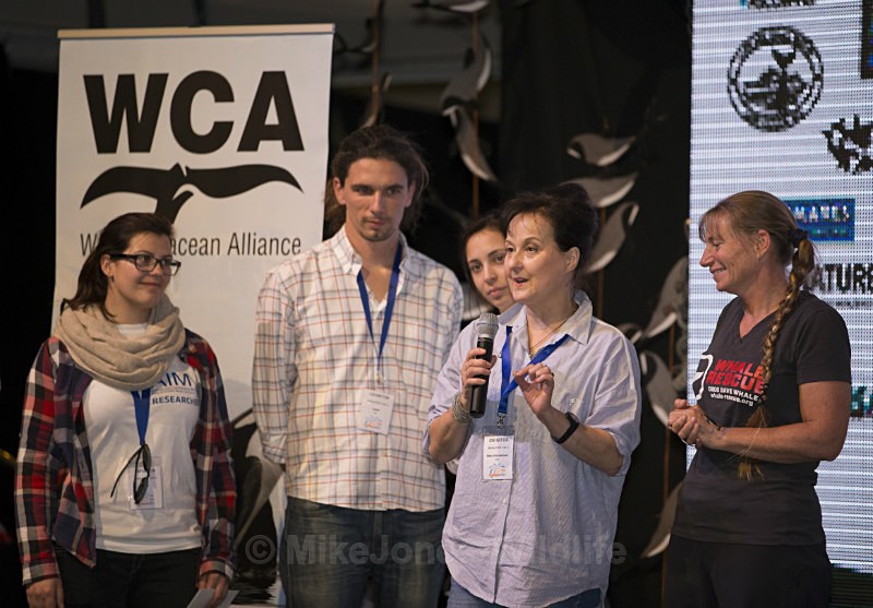 Dr Barbara Mass speaking at Whalest REF WCA3 - Images of the World Cetacean Alliance (WCA) Whalefest 2014 in Brighton