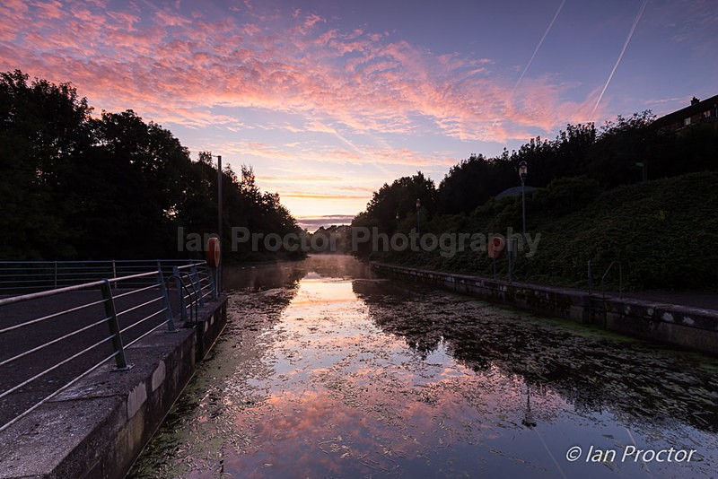 Early morning on the River Lagan, Lagan Valley Island. - County Antrim