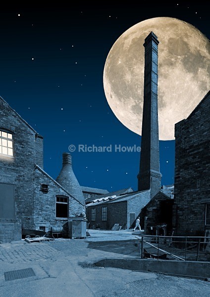 Moonlit Potbank Yard - The Potteries by Moonlight