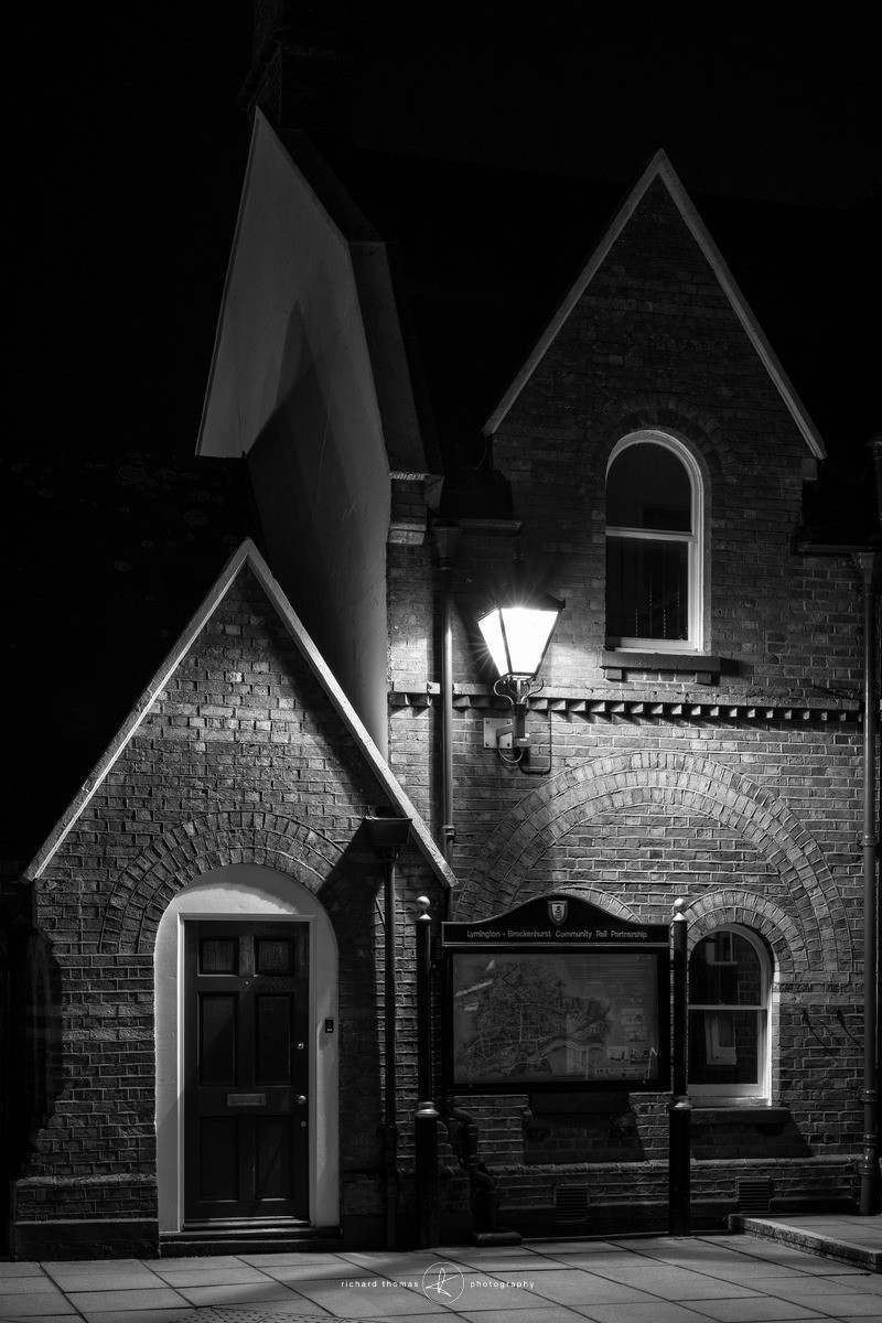 Lymington station at night