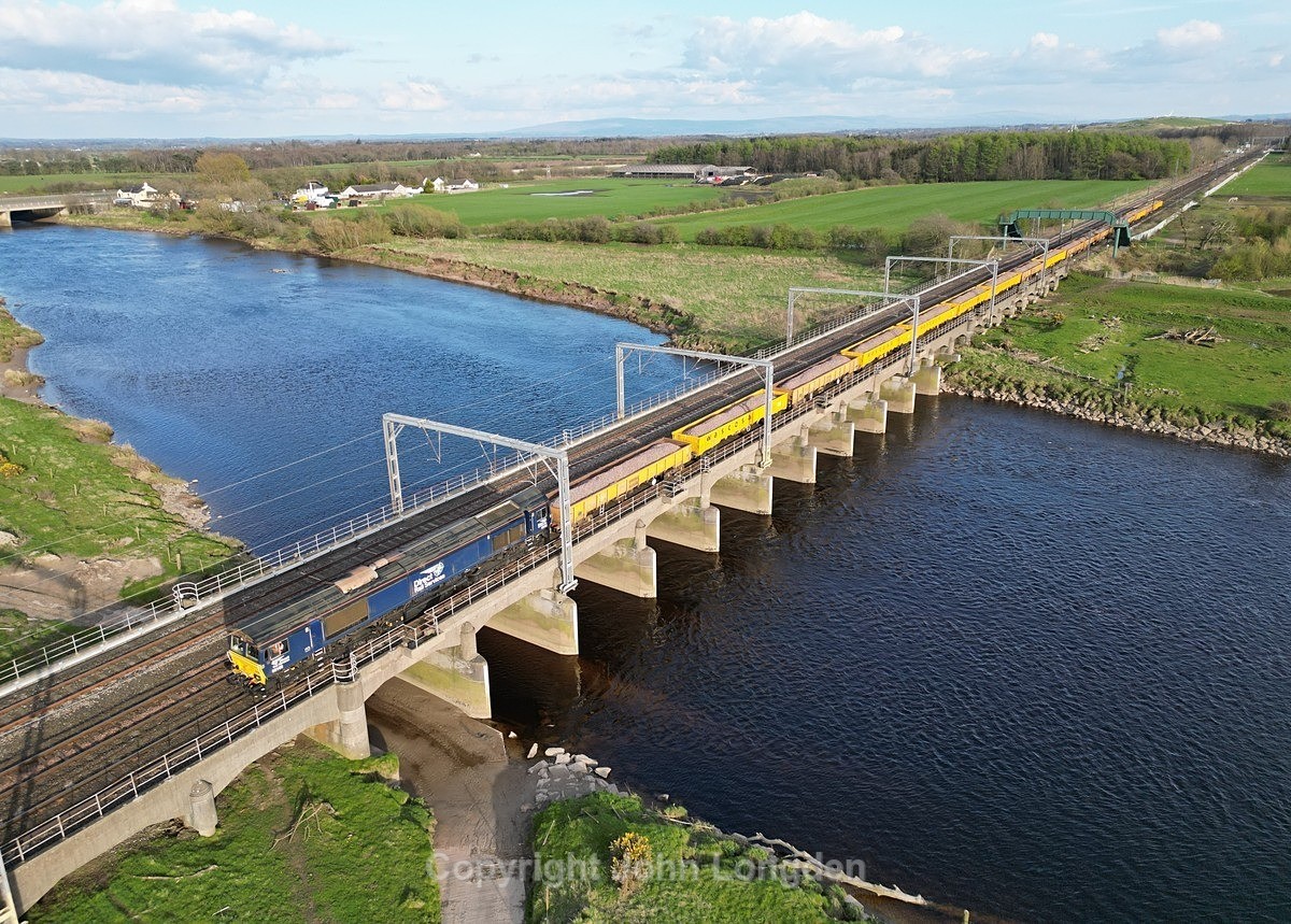 JL - 15.4.23 66108 6K08 Carlisle NY - Beattock, Metal Bridge - West Coast Main Line (north to south)