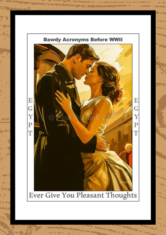 Bawdy Acronyms before WWII Watercolour Paintings by Artist Paul Duddell