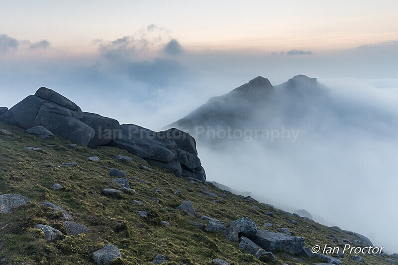 Rising Cloudbank at Bearnagh North Tor, Mourne Mountains - Mourne Mountains