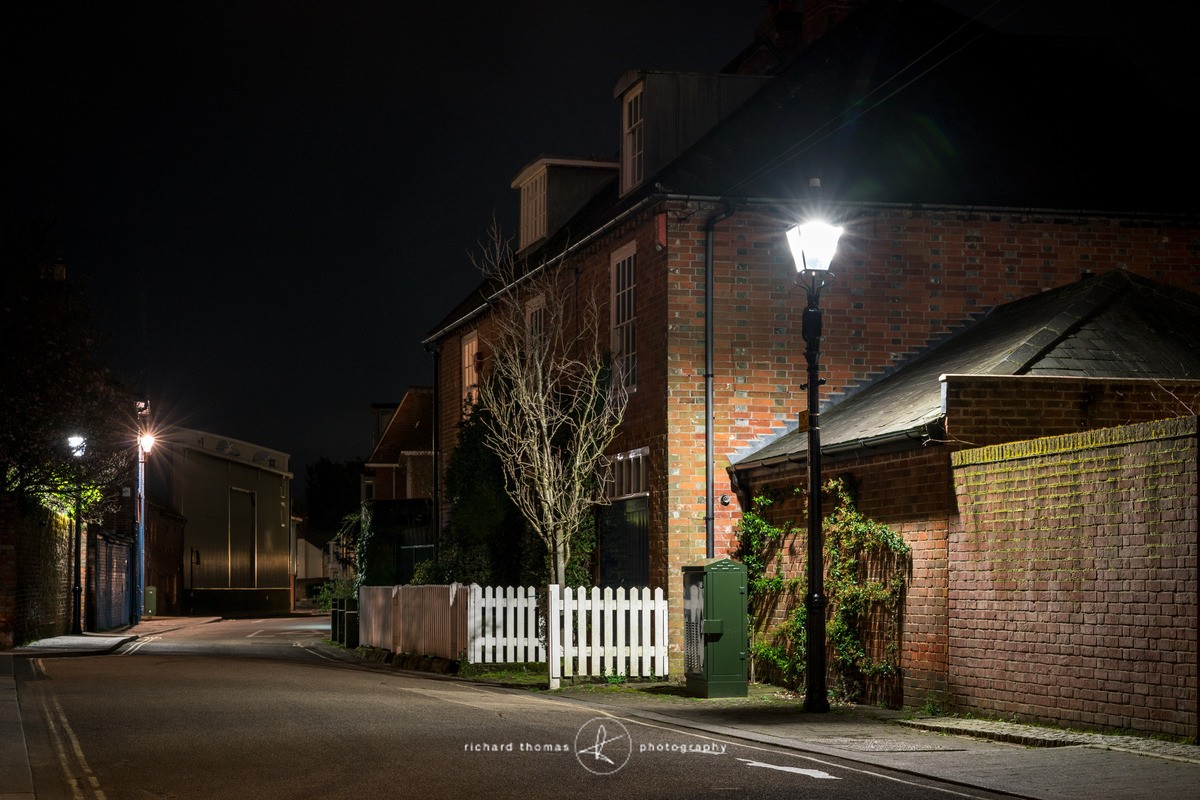 Quay Road Lymington at night