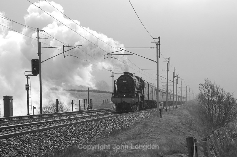12.4.14 - 46115 Scots Gaurdsman 1Z86 Euston - Carlisle, Salterwath - West Coast Main Line (north to south)