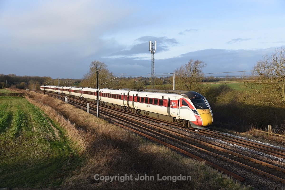 JL - 21.12.23 801212 07:00 Kings Cross - Newcastle, Ricknall Grange - East Coast Main Line (north to south)