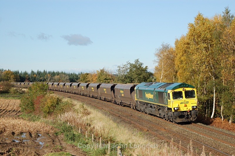 28.10.08 66596 6M31 Ravenstruther - Ratcliffe, Horrocks Crossing - Horrock's Crossing