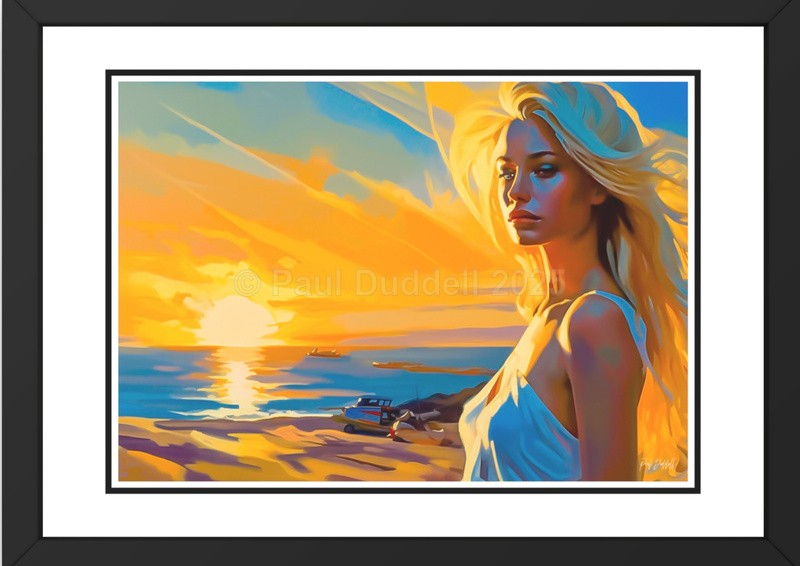 Love on Location, Bride on The Beach Paintings by Paul Duddell, Whispers & Strokes - Artist, Painter, and Photographer