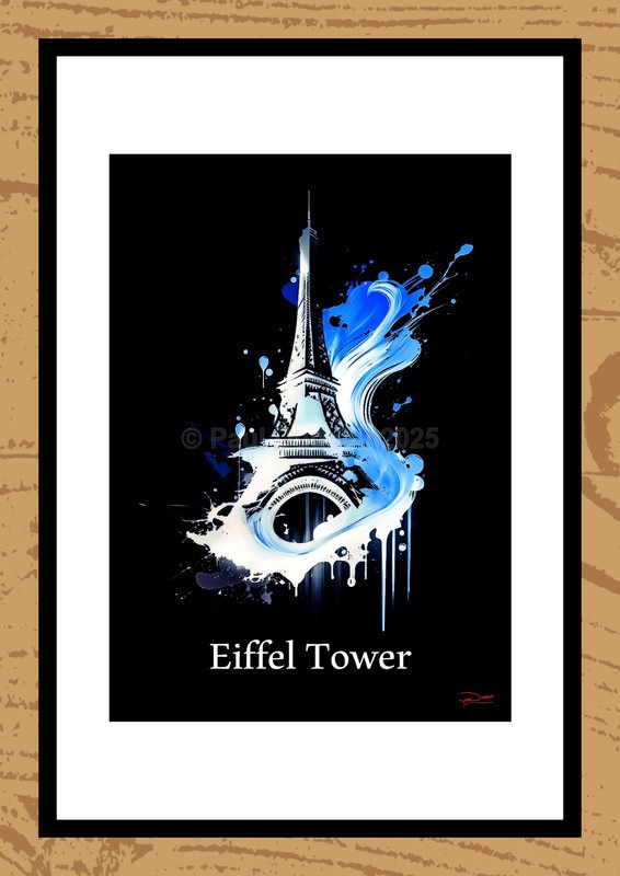 Eiffel Tower Ink Paintings by Artist Paul Duddell