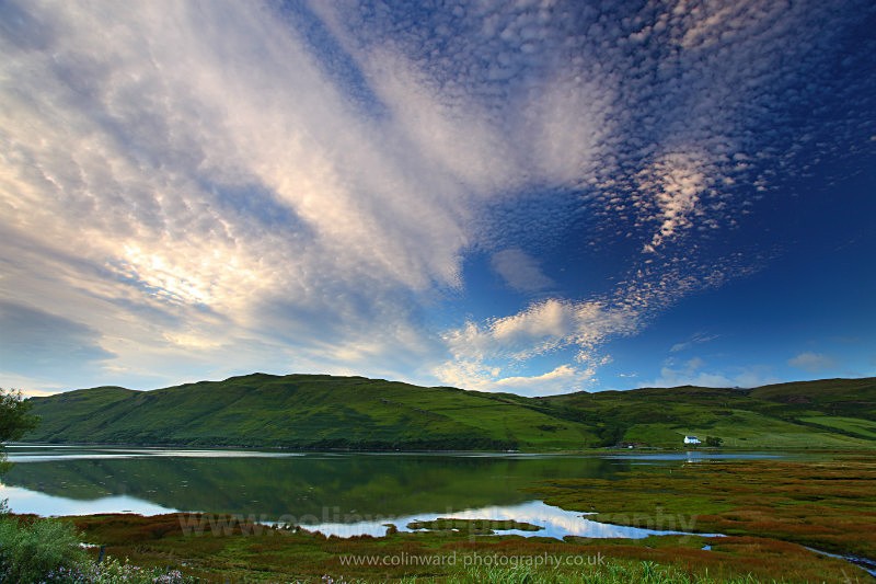 Altocumulus clouds at Loch Harport, Skye.    ref 6292 - Scotland