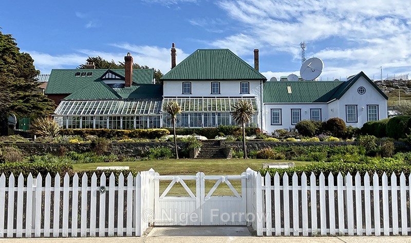 Front of Government House, Stanley, Falklands - Falkland Islands