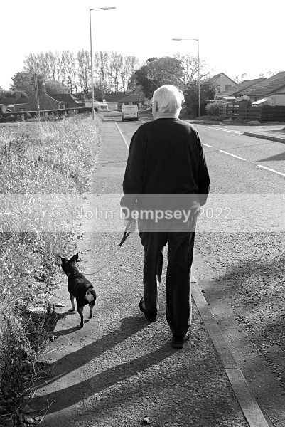 Murray and  Meg On Brechin Road - Walking the Dog