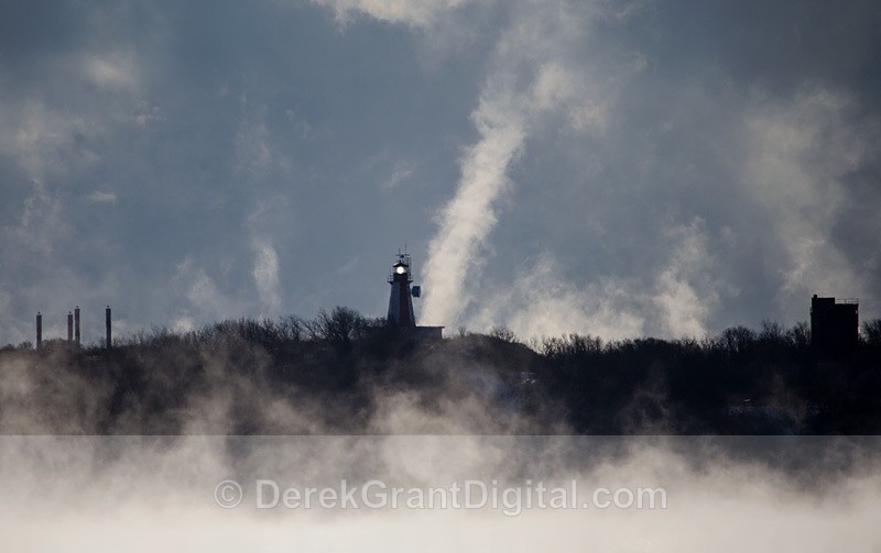 Partridge Island Lighthouse Saint John New Brunswick Canada - Arctic Fog / Sea Smoke