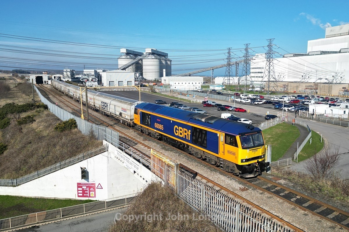 JL - 4.3.24 60085 6N87 Lynemouth - Tyne Dock, Lynemouth Centre - Blyth & Tyne (north to south)