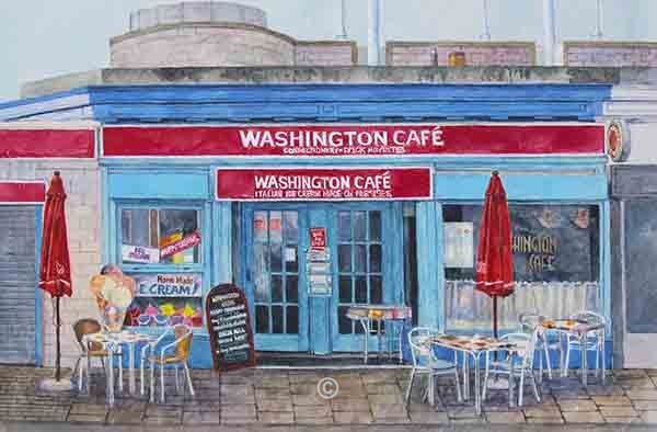 The Washington Cafe. - Paintings. David and Jane.