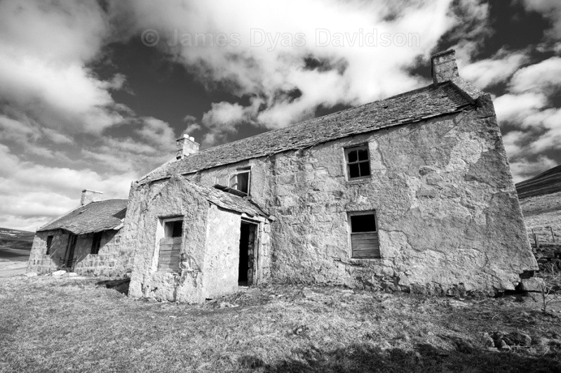 Tullochmacarrick Farmhouse b-w - Glen Gairn