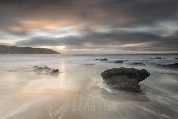 Sky Reflected At Sunrise, Rocky Bay, Co. Cork, Ireland.