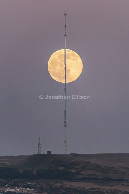 Winter Hill Moon Rise - Rivington And Surrounding Areas