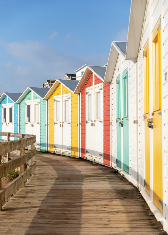 Beach hut colours - Cornwall
