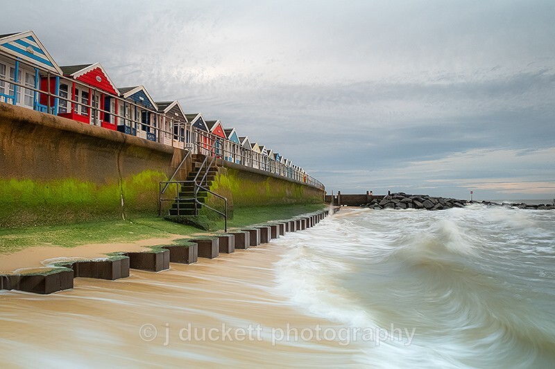 Beach Huts and Waves, Southwold