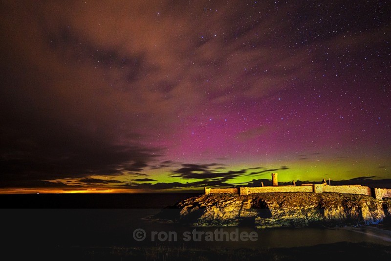 Northern Lights at Peel Castle - Skies of Man