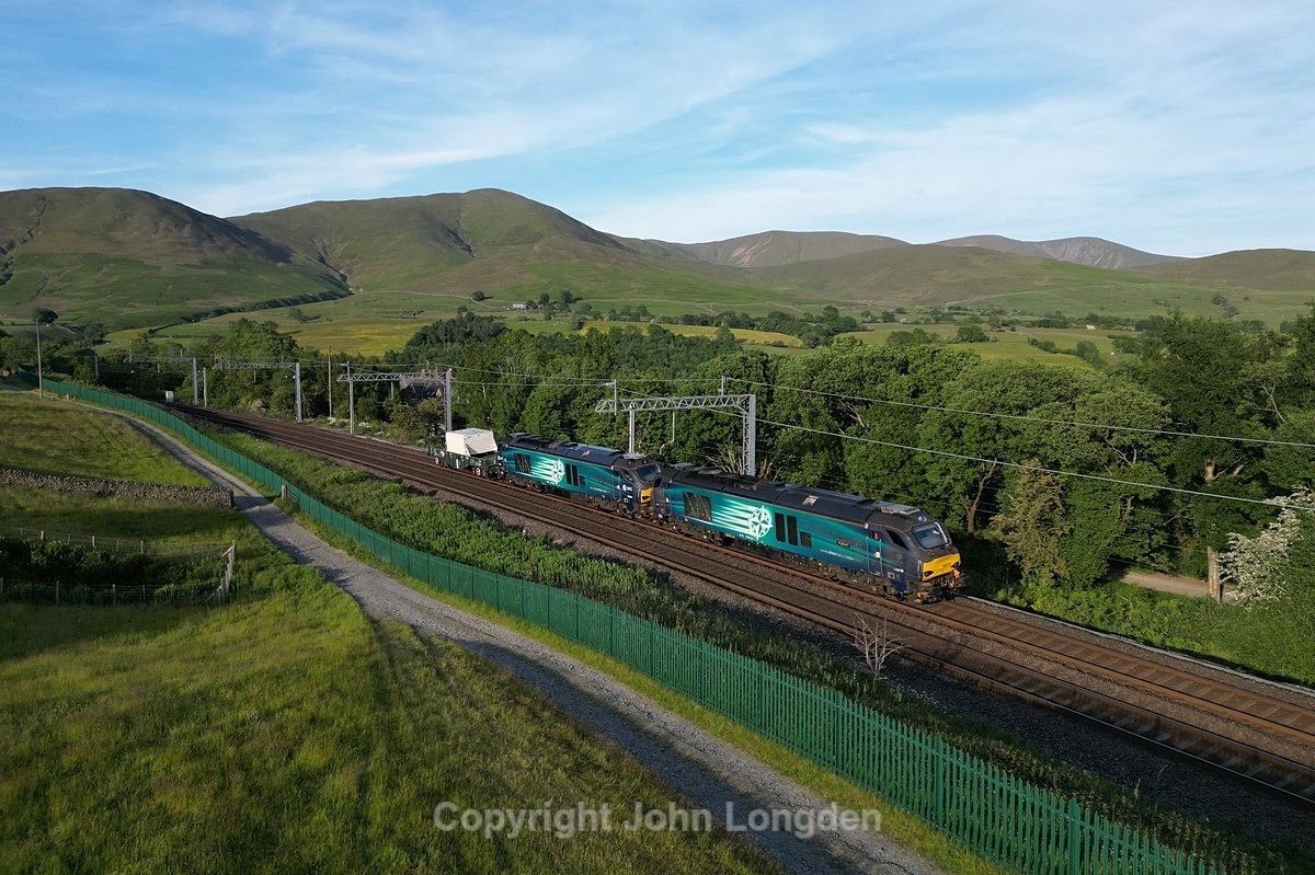 JL - 8.6.23 68018 68004 6K74 Sellafield - Crewe, Lowgill - West Coast Main Line (north to south)
