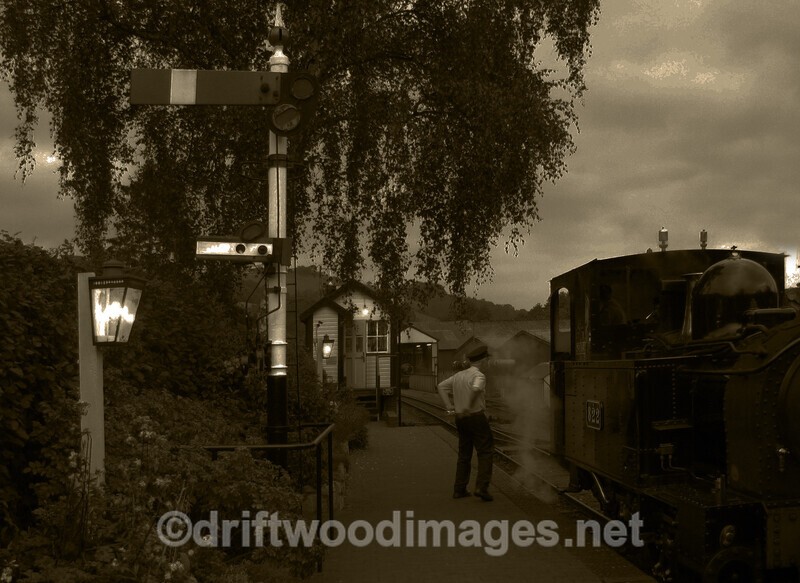 WLLR Llanfair early morning 3 sepia - The Welshpool & Llanfair Light Railway