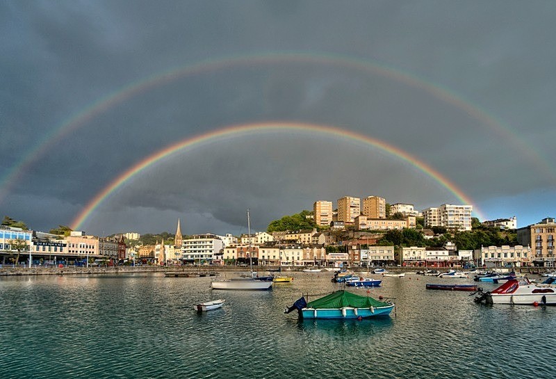 Double Rainbow over Torquay Harbour Devon - Torquay See separate galleries for Cockington, Meadfoot and Anstey's Cove