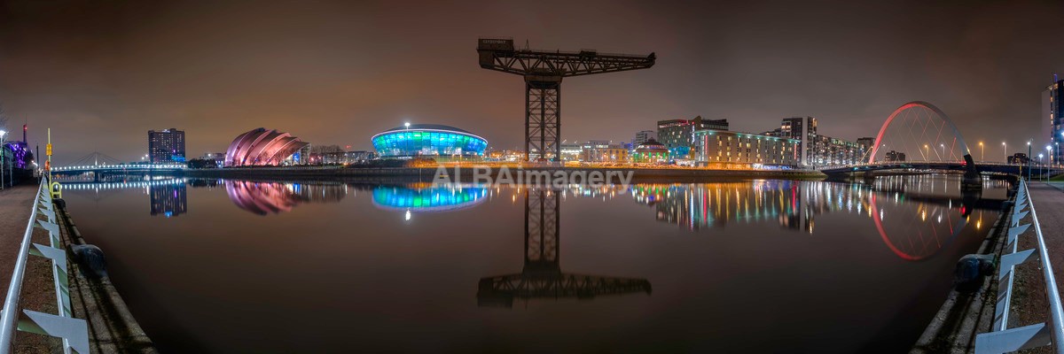 Clydeside Night Panorama - My Glasgow