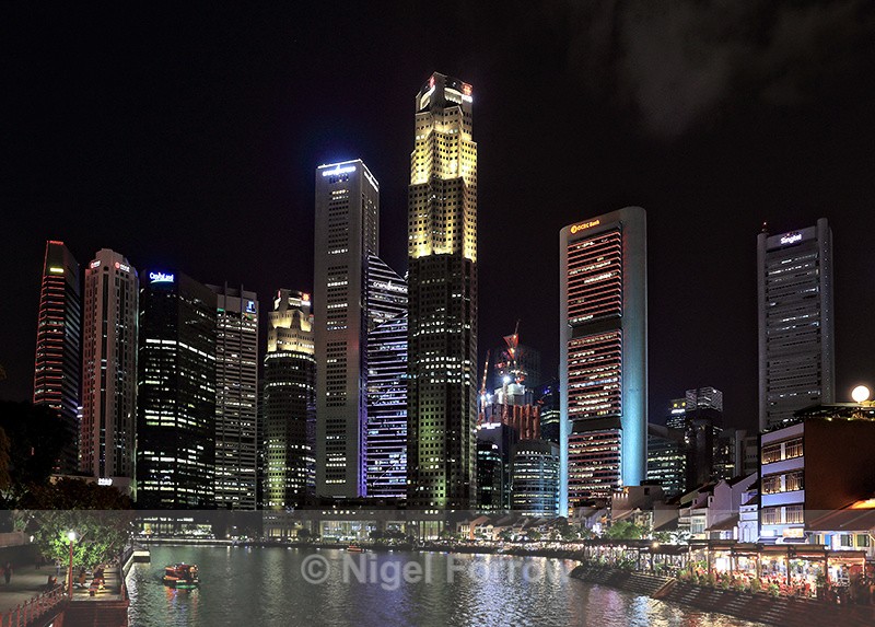 Boat Quay from Elgin Bridge, Singapore - Singapore