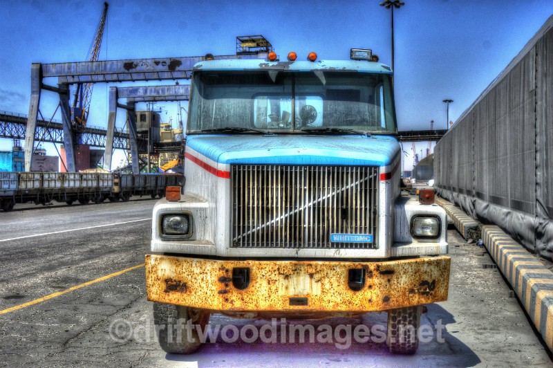 Namibia Walvis Bay desert White GMC truck 2 HDR - High Dynamic Range pictures