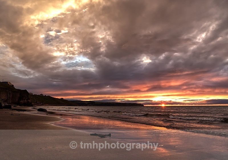 Sunset on Whitby Beach. - Low Light Photography