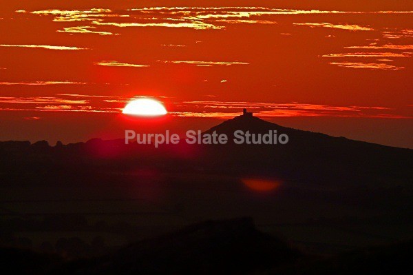 Brent Tor Sunset No.1 - Landscapes & Seascapes