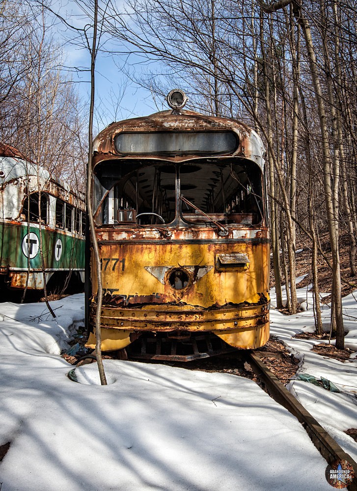 Trolley Graveyard | 1947 Yellow St Louis PCC PA Transit Car - The Trolley Graveyard