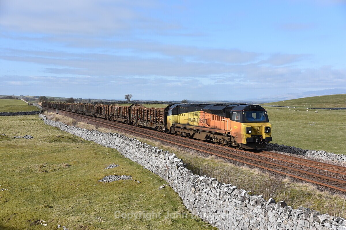 JL - 27.2.21 70806 6V38 Carlisle - Chirk, Quarry Cutting - Quarry Cutting